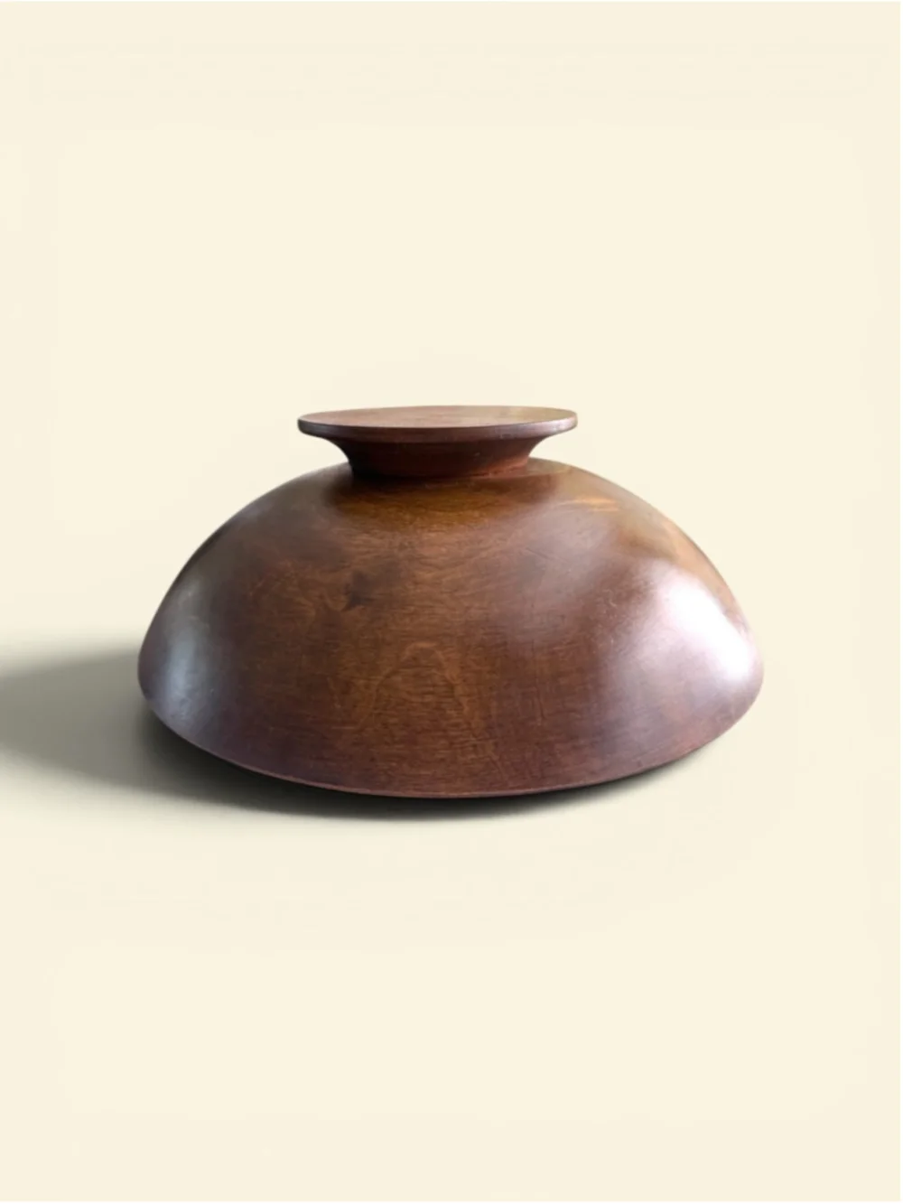 Vintage Hand Turned Wooden Pedestal Bowl 8.5” Primitive Farmhouse Rustic Dough B